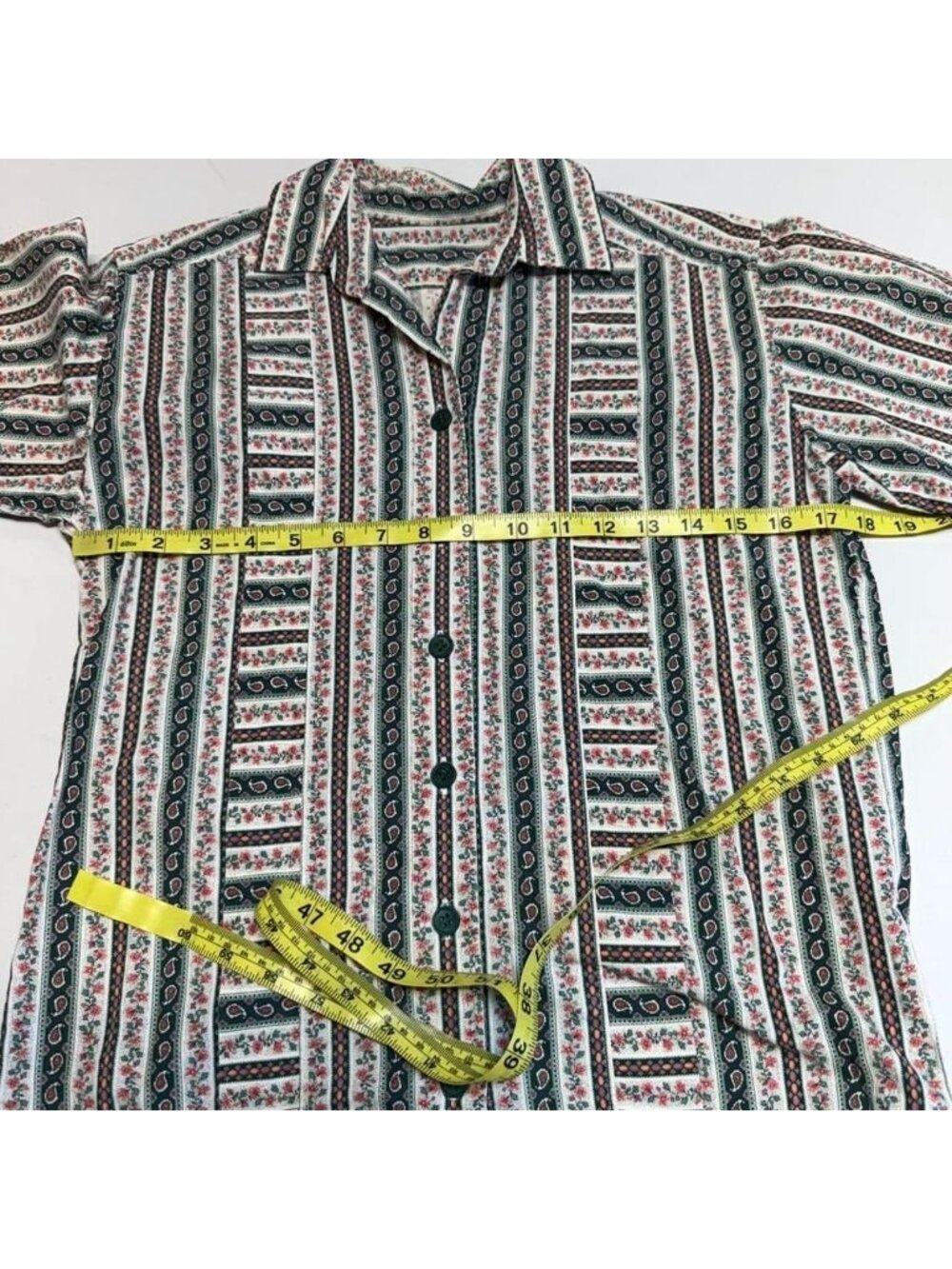 Vintage 90's Floral Paisley Button Up Shirt Women's Small Cottagecore Summer - Picture 4 of 5